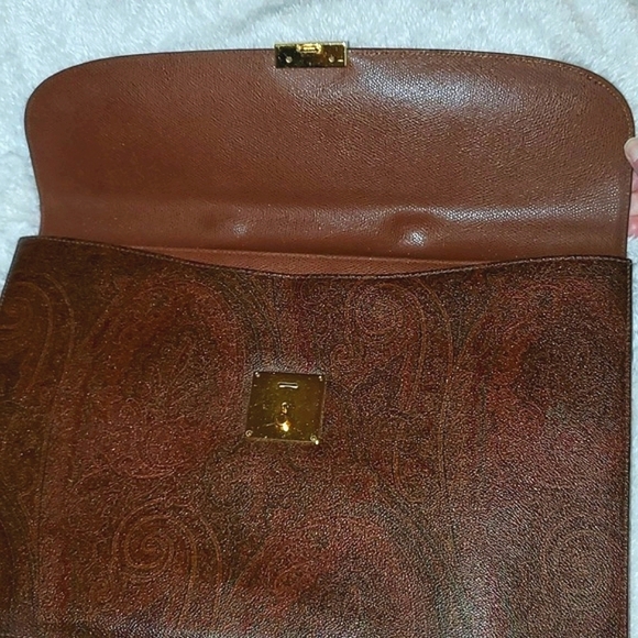 Etro Milano Paisley Bordeaux Briefcase with Lock and Key - Picture 7 of 14